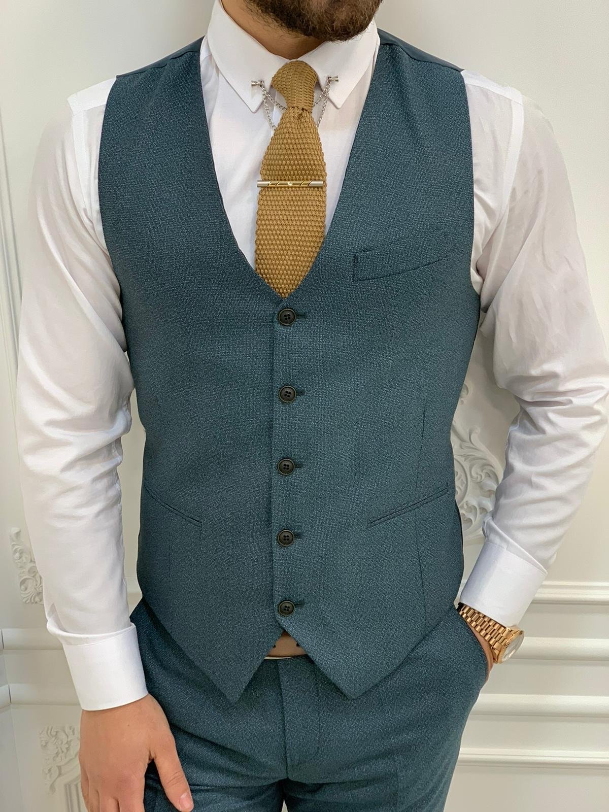 Casatani Green Slim Fit Plaid Suit-baagr.myshopify.com-1-BOJONI
