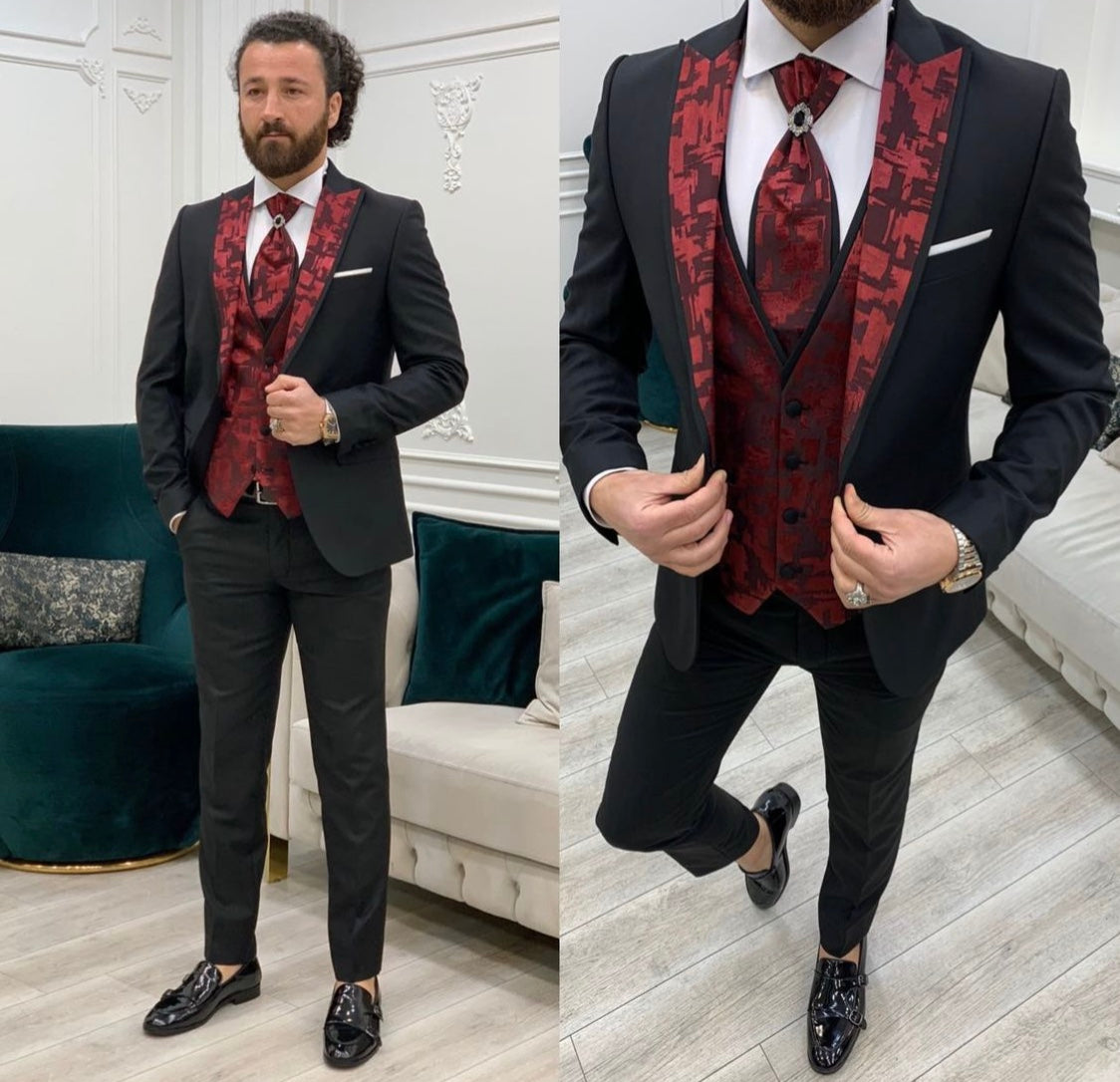 Bojoni Royal Red Slim Fit Tuxedo 