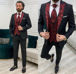 Bojoni Royal Red Slim Fit Tuxedo 