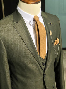 Pinkos Slim-Fit Pattered Suit Vest Khaki-baagr.myshopify.com-suit-BOJONI