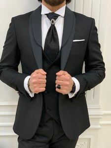 Bojoni Rockefeller Black Diamond Slim Fit Tuxedo 