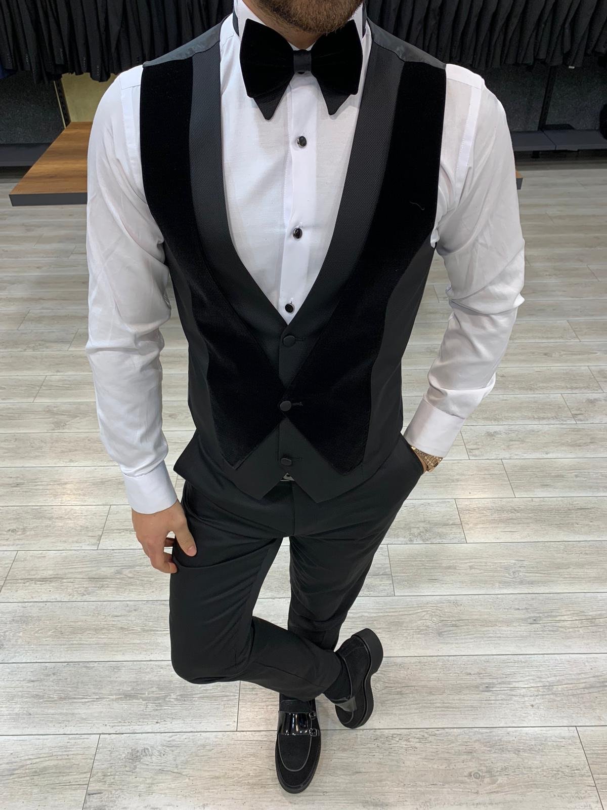 Catani Velvet Black Slim Fit Tuxedo #4-baagr.myshopify.com-1-BOJONI