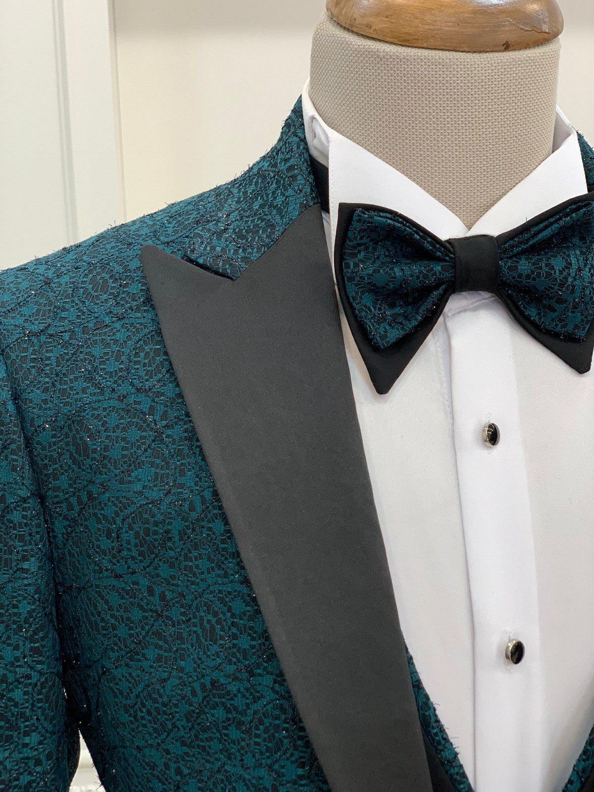 Partoni Diamond Green Slim Fit Tuxedo