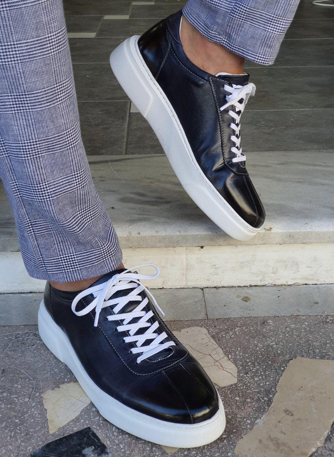 Patroni Navy Blue Mid-Top Sneakers-baagr.myshopify.com-shoes2-brabion