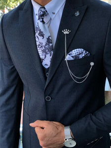 Mikki Slim-Fit  Patterned Suit in Blue-baagr.myshopify.com-suit-BOJONI