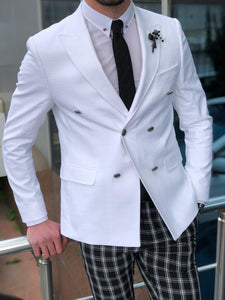Slim-Fit Double Breasted Blazer Ecru-baagr.myshopify.com-suit-BOJONI