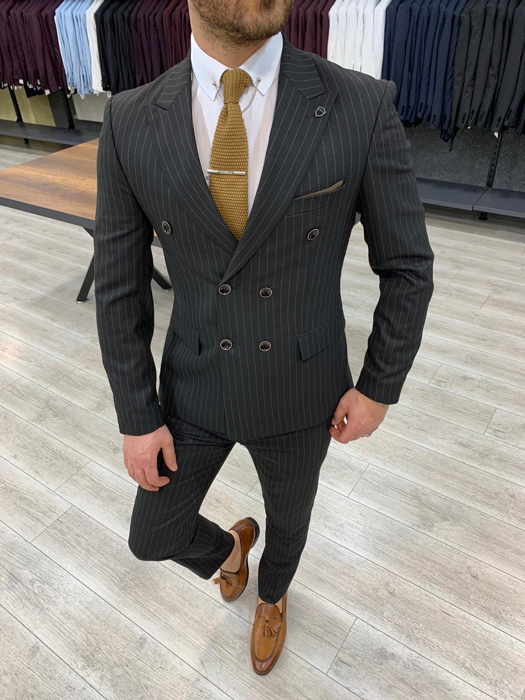 Zapali Black Double Breasted Slim Fit  Suit-baagr.myshopify.com-1-BOJONI