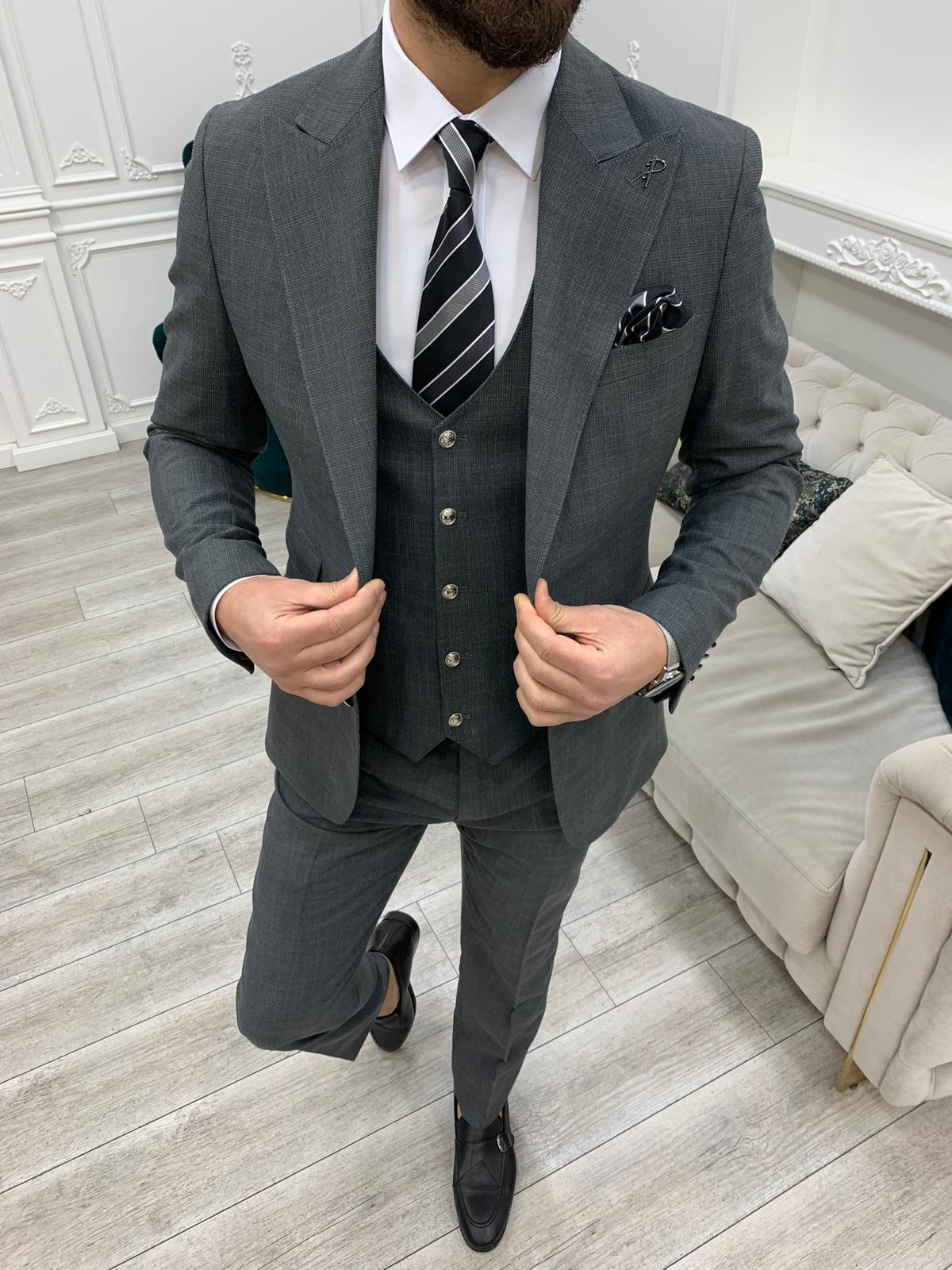 Bojoni Argeli Gray Slim Fit Suit