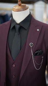 Bojoni Burnley Burgundy  Slim Fit Suit