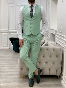 Bojoni Monte Water Green  Slim Fit Suit
