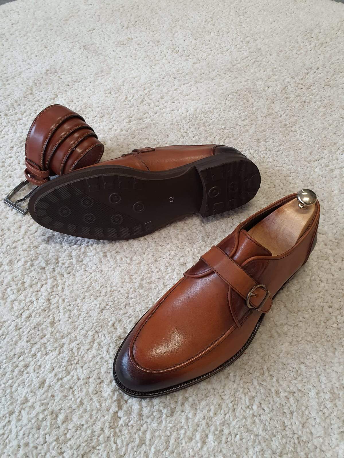 Vicenza Tan Buckle Loafers-baagr.myshopify.com-shoes2-brabion