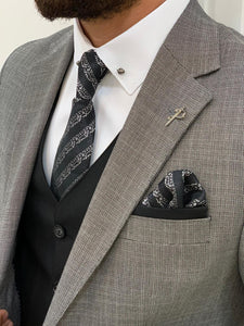Bojoni Frento Gray Slim Fit Suit