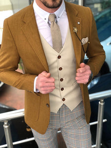 Anas Slim-Fit Cotton  Suit Vest Camel-baagr.myshopify.com-suit-BOJONI