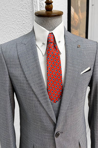 Bojoni Ravenna Slim Fit High Quality Grey & Navy Woolen Suit
