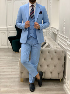 Bojoni Monte Sky Blue  Slim Fit Suit