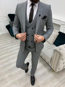 Bojoni Madison Light Gray Slim Fit Suit 