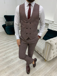 Bojoni Madison Burgundy Slim Fit Suit 