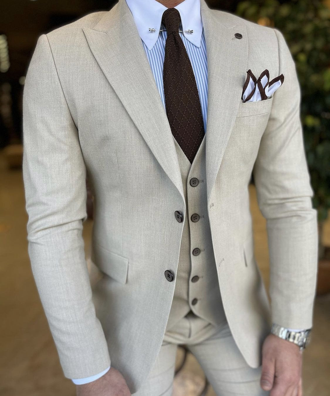 Vince Beige Slim Fit  Suit-baagr.myshopify.com-1-BOJONI