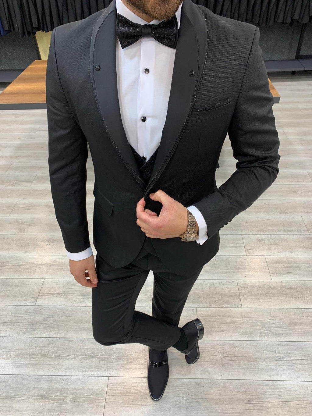 Catani Black Slim Fit Tuxedo #1-baagr.myshopify.com-1-BOJONI