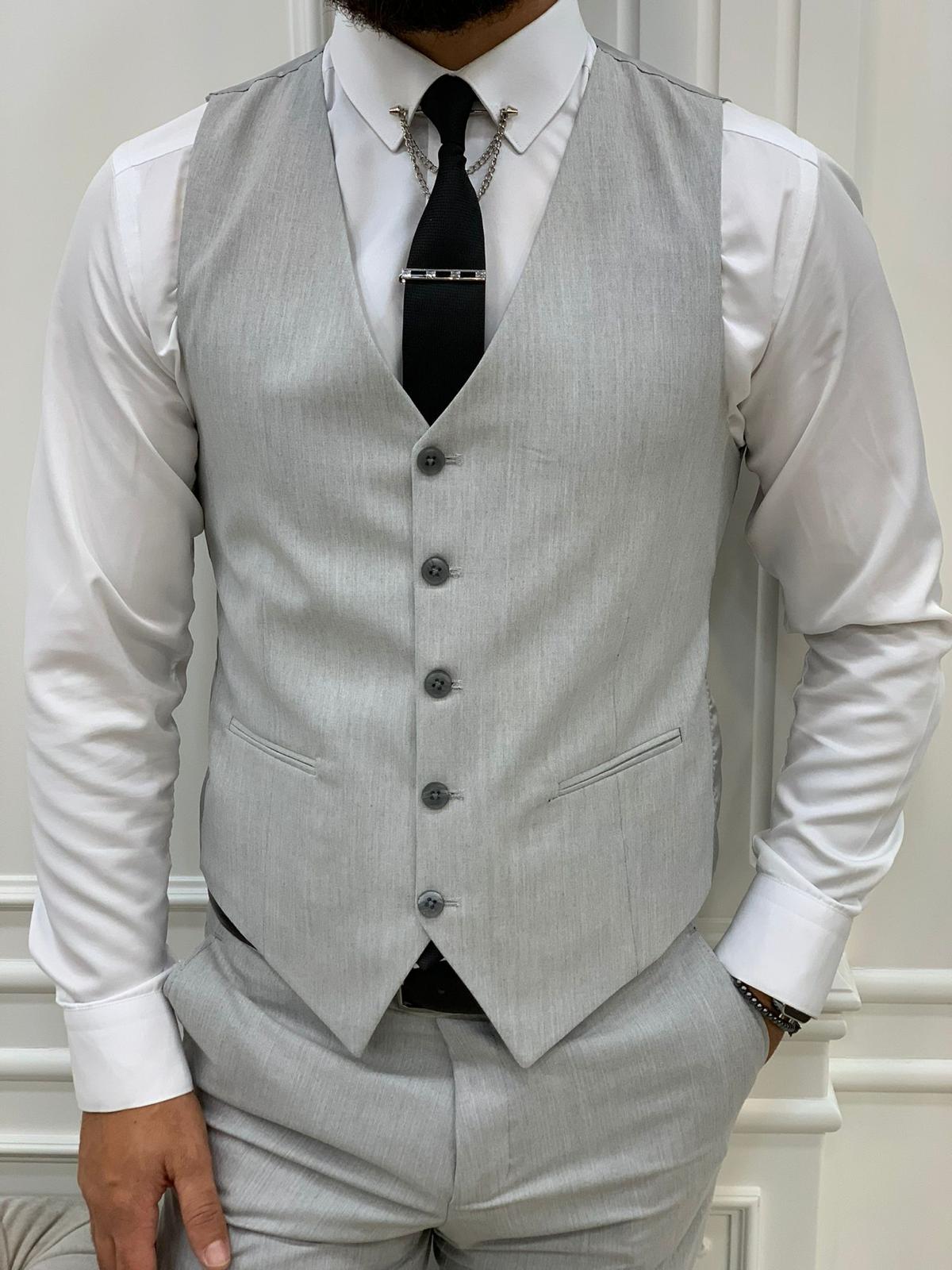 Lambrusco Gray Slim Fit Peak Lapel Striped Suit-baagr.myshopify.com-1-BOJONI