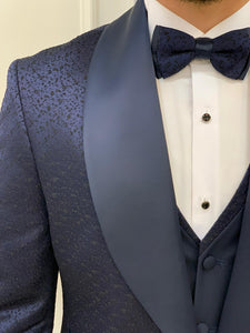 Bojoni Lopez Navy Blue Slim Fit Tuxedo 