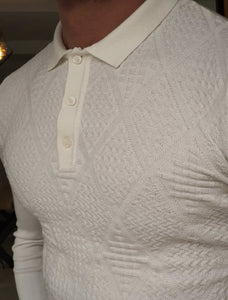 Bloom White Slim Fit Collar Sweater-baagr.myshopify.com-sweatshirts-BOJONI