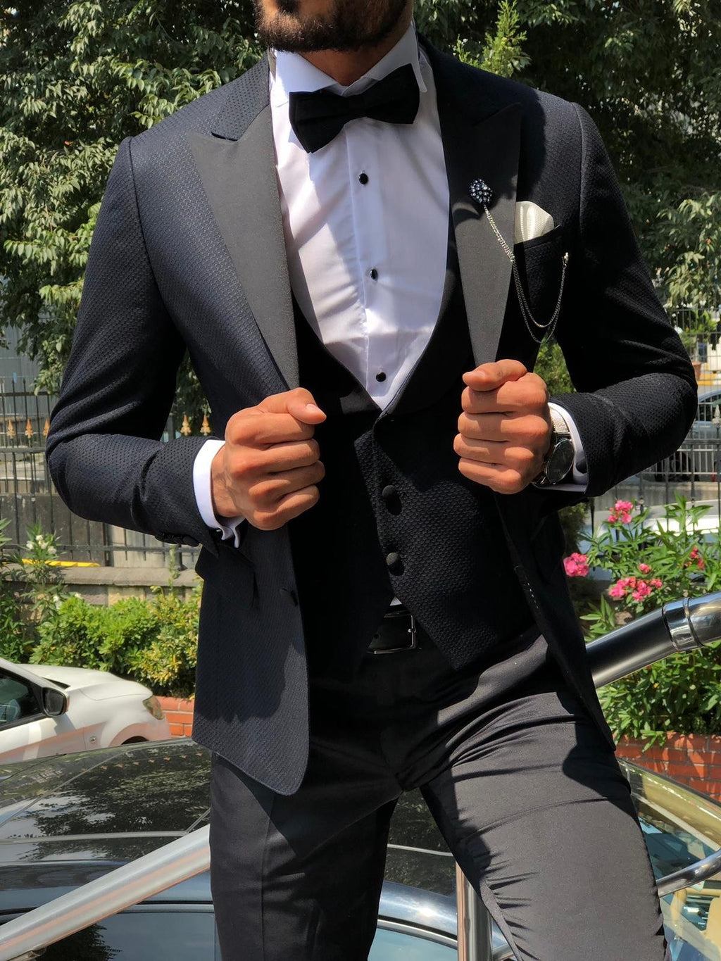 Cristian Slim-Fit Tuxedo Suit Vest Dark Blue-baagr.myshopify.com-suit-BOJONI