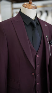 Bojoni Burnley Burgundy  Slim Fit Suit