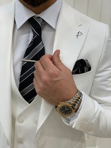 Bojoni Monte White  Slim Fit Suit
