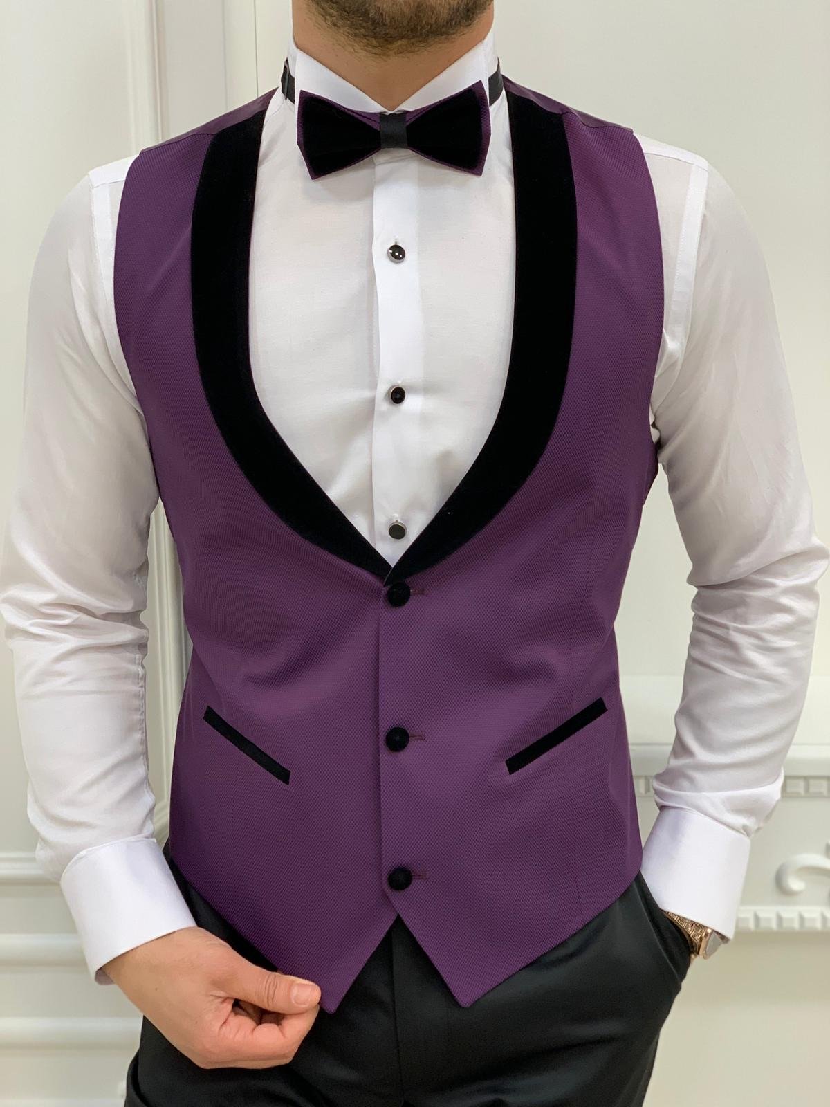 Partoni Royal Purple Slim Fit Tuxedo-baagr.myshopify.com-1-BOJONI