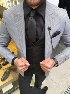 Novak Gray Slim Fit Patterned Suit-baagr.myshopify.com-suit-BOJONI