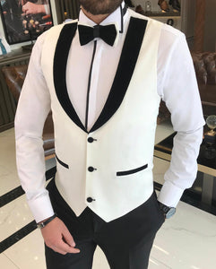 Bojoni Dayton  Slim Fit Royal White Tuxedo