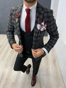 Chris Black Slim Fit Plaid Wool Suit-baagr.myshopify.com-1-BOJONI