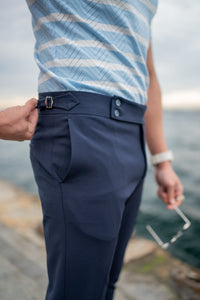 Bojoni Bath Navy Blue Slim Fit Chino Pants