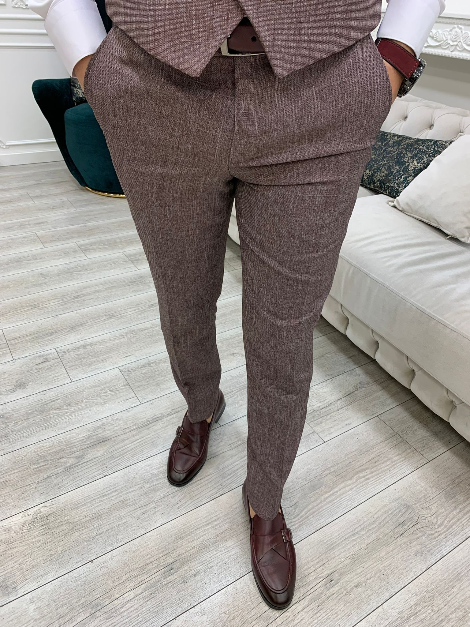 Bojoni Madison Burgundy Slim Fit Suit | VICLAN