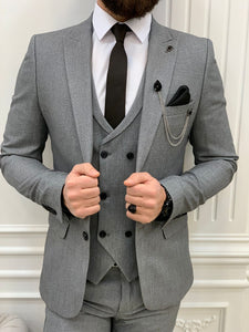Bojoni Madison Light Gray Slim Fit Suit | VICLAN Bojoni Madison Light Gray Slim Fit Suit | VICLAN