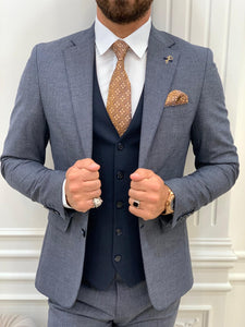 Bojoni Dayton Navy Blue  Slim Fit Suit