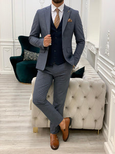 Bojoni Dayton Navy Blue  Slim Fit Suit