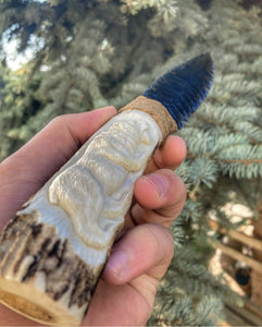 Bojoni Obsidian Handmade Sharp Knife Natural Stone 