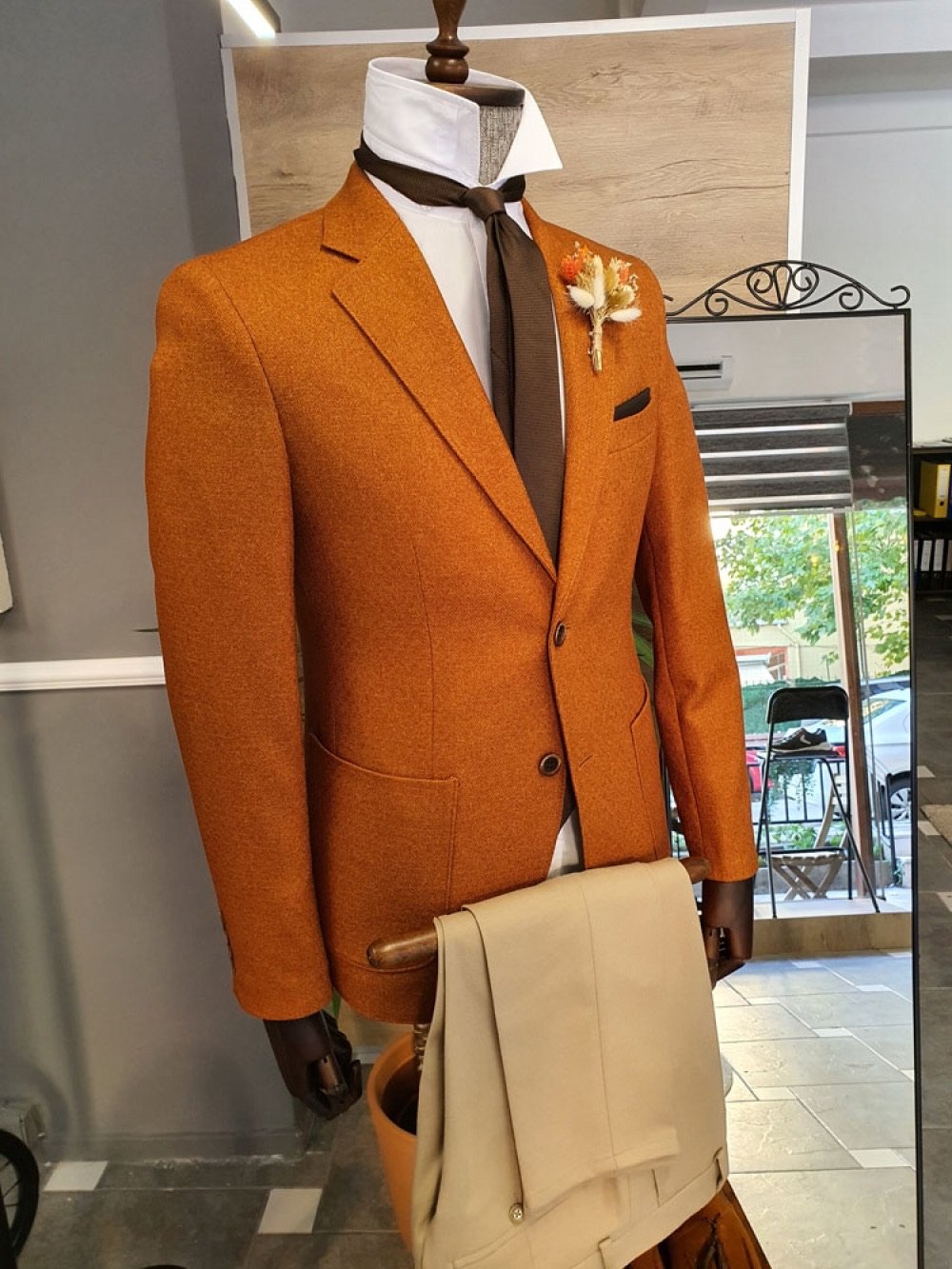 Bojoni Camel Slim Fit Suit-baagr.myshopify.com-suit-BOJONI