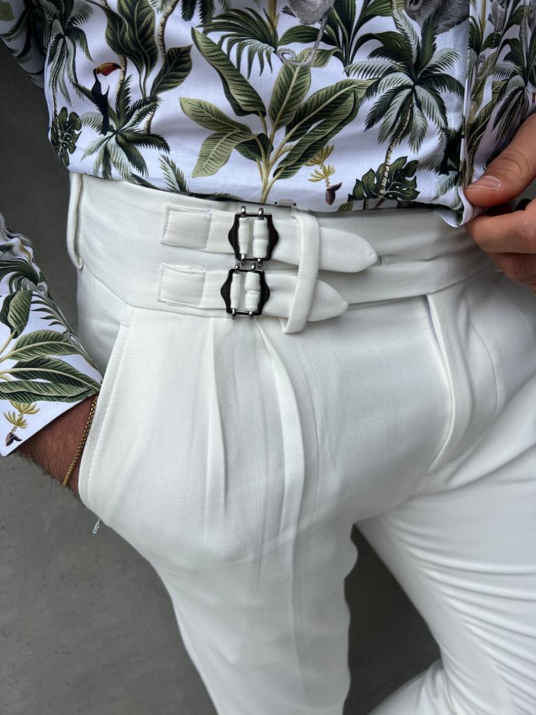 Bojoni Fremont  Slim Fit White  Pants