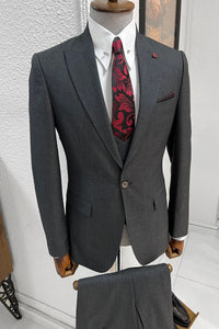 Bojoni Ravenna Slim Fit High Quality Anthracite Woolen Suit