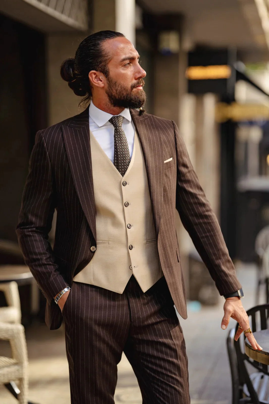 Bojoni Benevento Brown Slim Fit   Suit