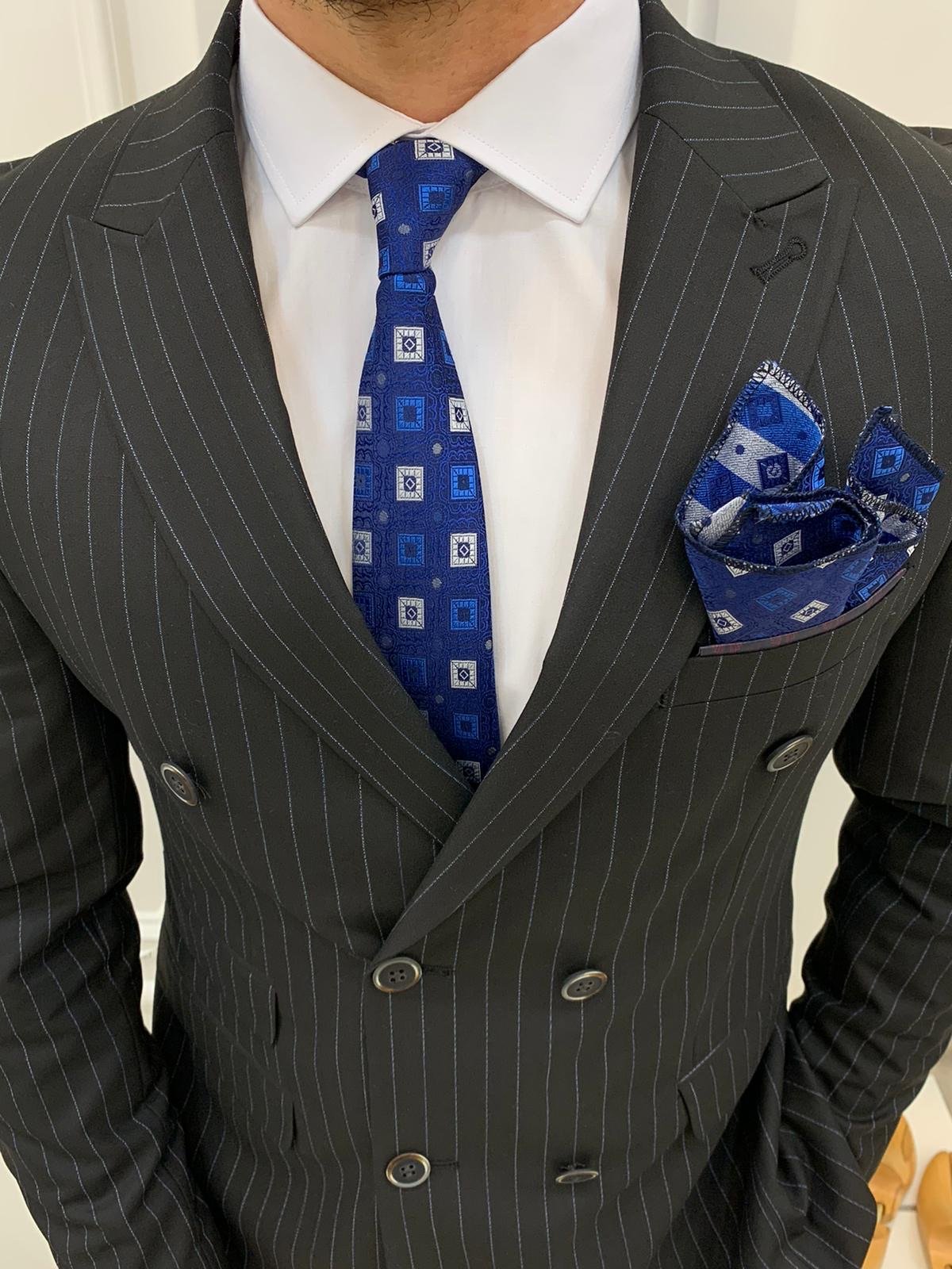 Furino Black Slim Fit Double Breasted Pinstripe Suit-baagr.myshopify.com-1-BOJONI