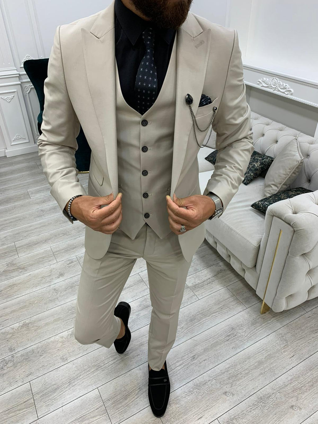 Boston Beige Slim Fit Suit-baagr.myshopify.com-1-BOJONI