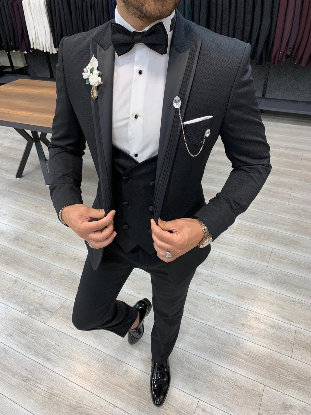 Trivio Black  Slim Fit Tuxedo-baagr.myshopify.com-1-BOJONI