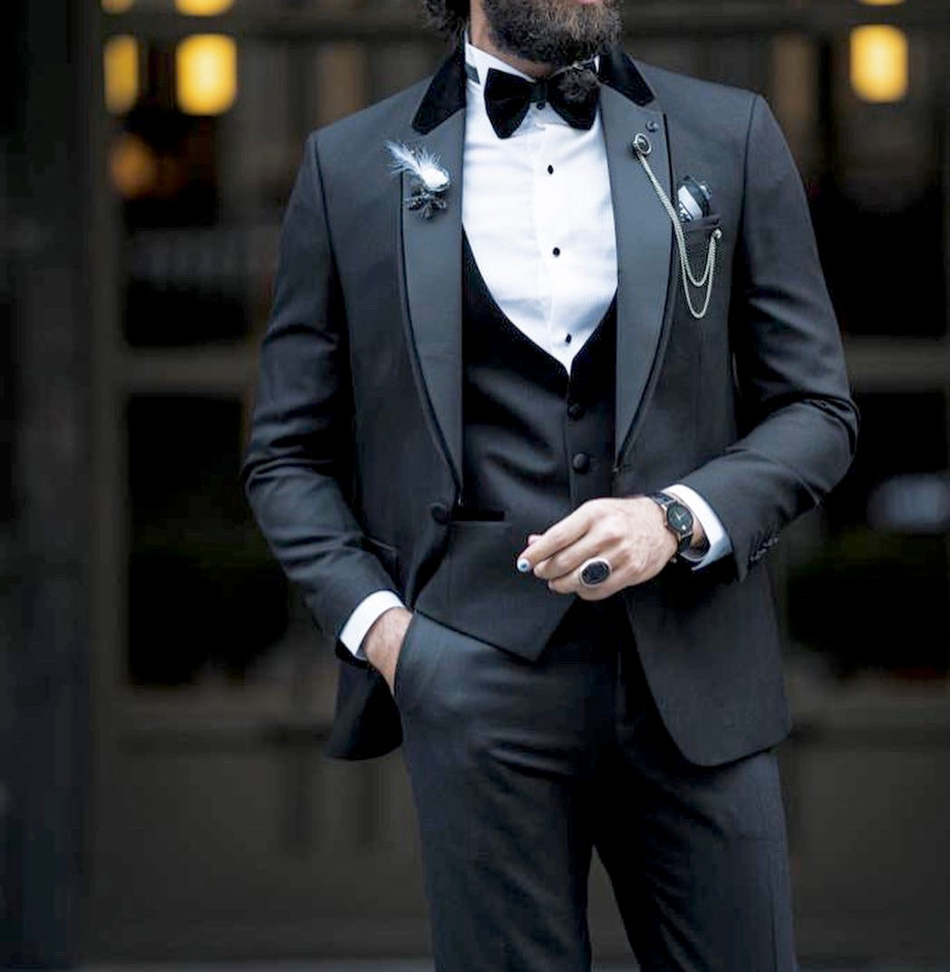 Bojoni Uluwatu Slim Fit Black Tuxedo