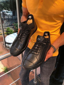 Ringging Detail Laced Sports Shoes Black-baagr.myshopify.com-shoes2-BOJONI