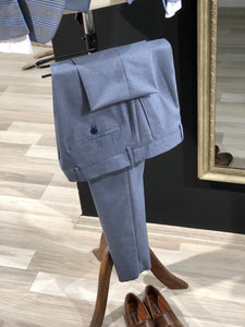 Slim-Fit Plaid Suit Vest Indigo-baagr.myshopify.com-suit-BOJONI