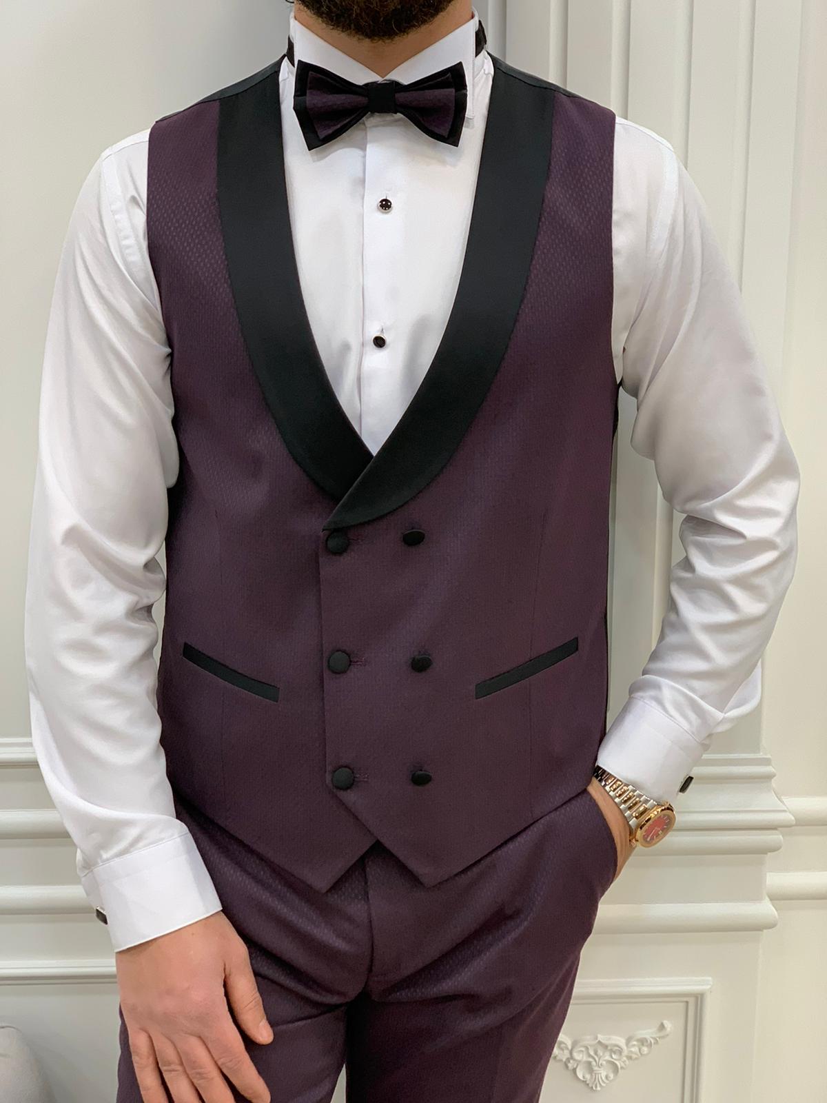 Bojoni Austin Claret Red Slim Fit Tuxedo 